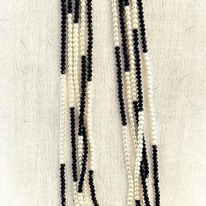 Elegant Black and Pearl Beaded Necklace